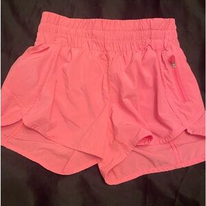Size 6 pink Lululemon shorts. Used less than 5 times